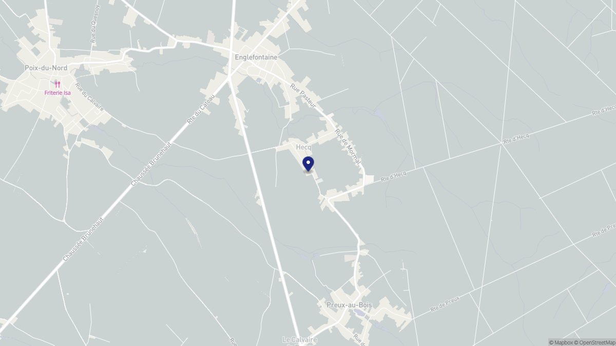 Aperçu cartographique de Hecq, centré sur la commune