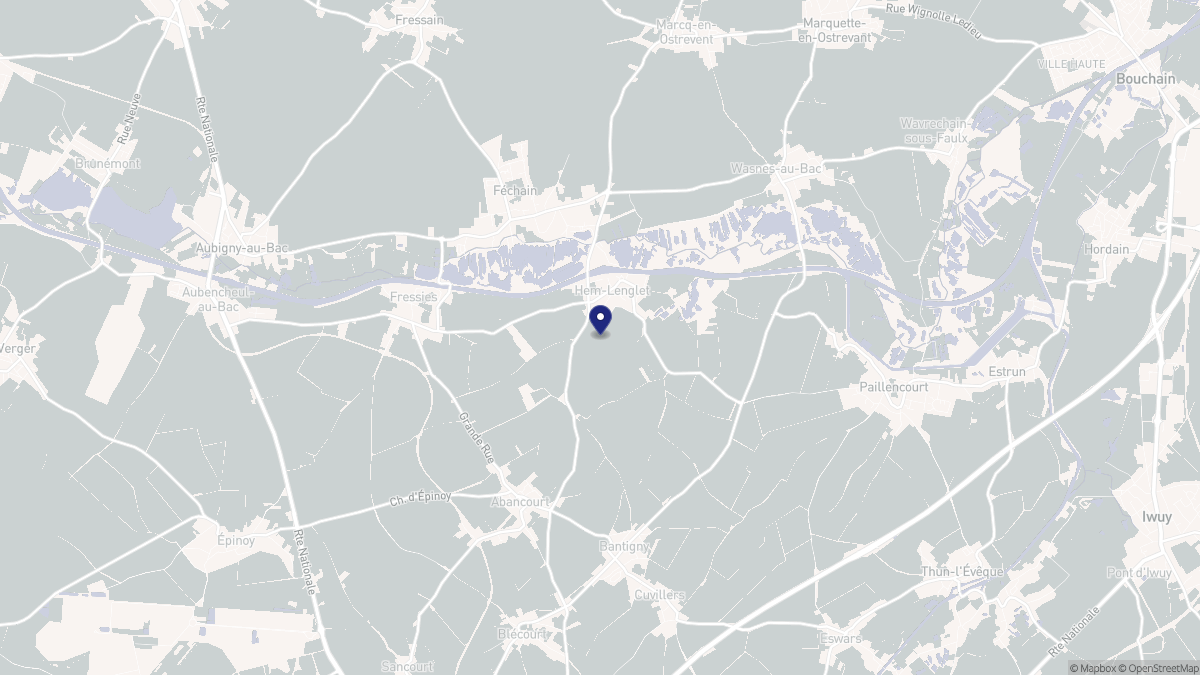 Aperçu cartographique de Hem-Lenglet, centré sur la commune