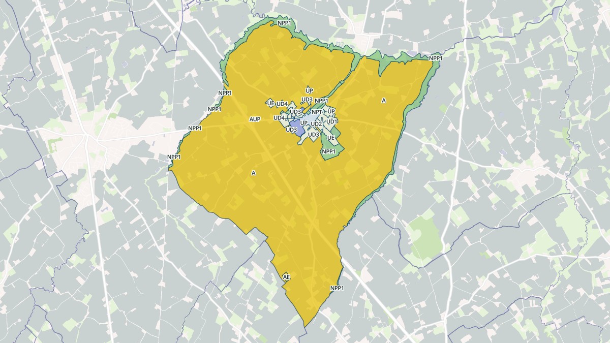 Aperçu cartographique de Herzeele, centré sur la commune