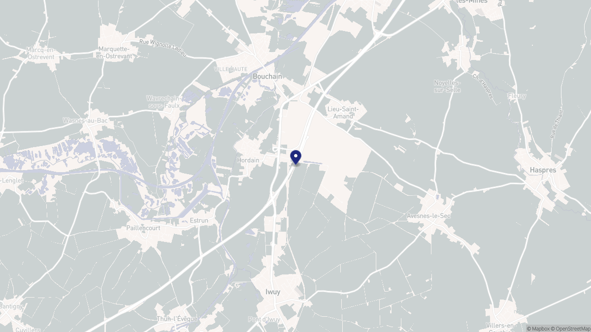 Aperçu cartographique de Hordain, centré sur la commune