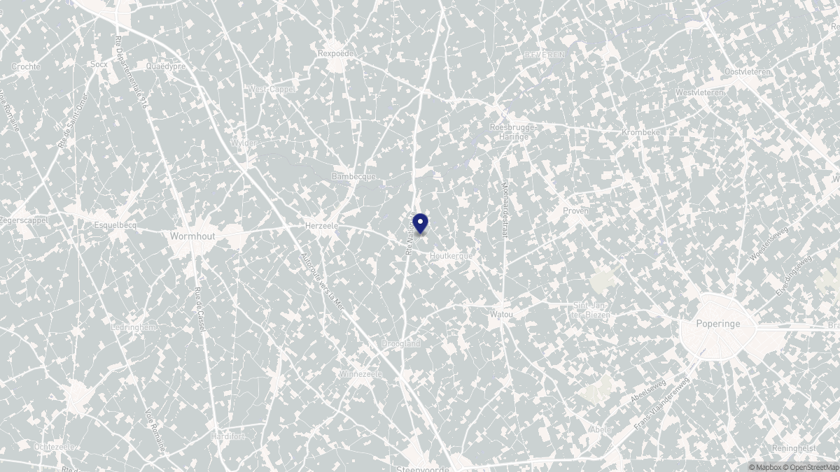 Aperçu cartographique de Houtkerque, centré sur la commune