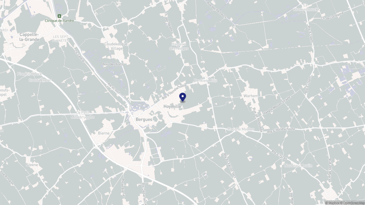 Aperçu cartographique de Hoymille, centré sur la commune