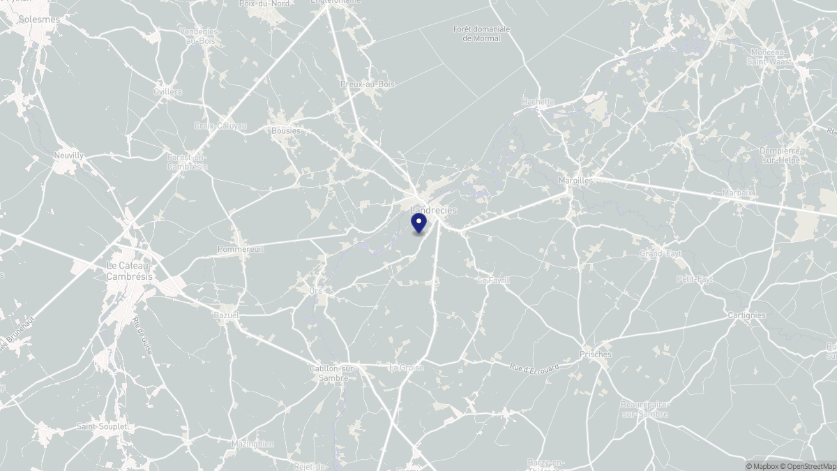 Aperçu cartographique de Landrecies, centré sur la commune