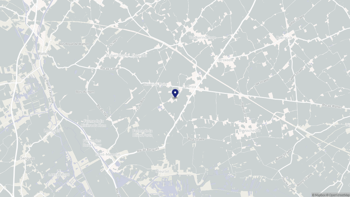 Aperçu cartographique de Lederzeele, centré sur la commune