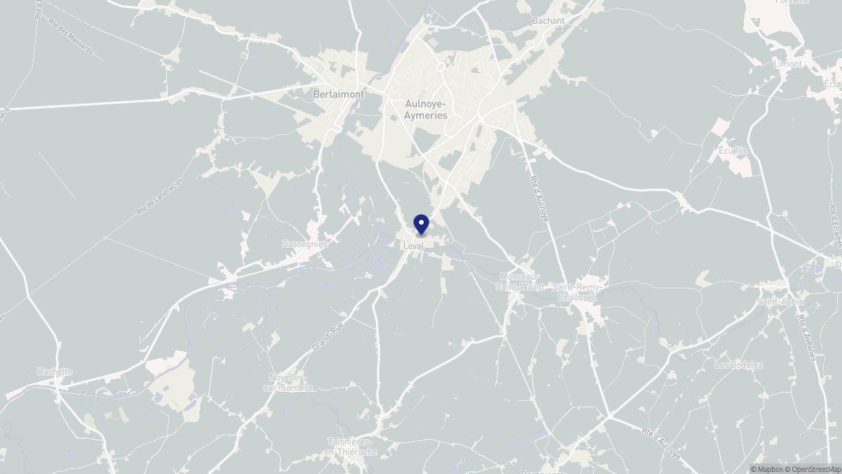 Aperçu cartographique de Leval, centré sur la commune