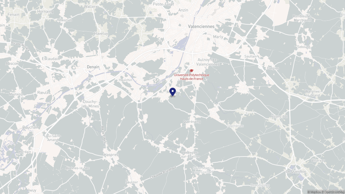 Aperçu cartographique de Maing, centré sur la commune
