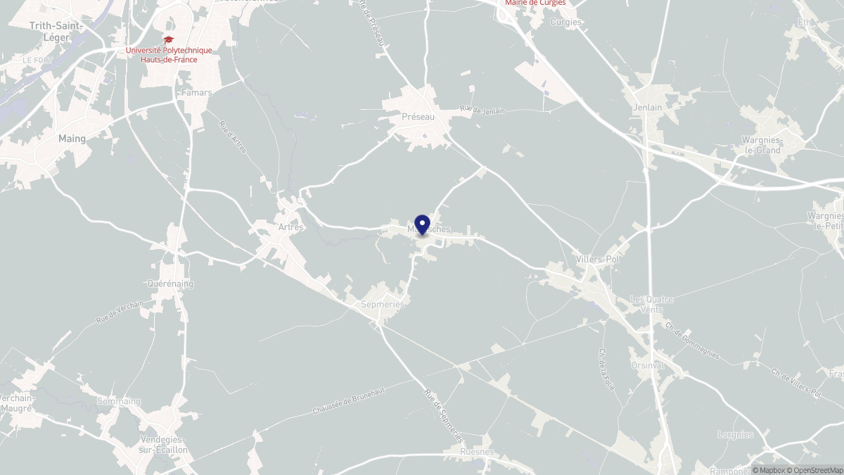 Aperçu cartographique de Maresches, centré sur la commune
