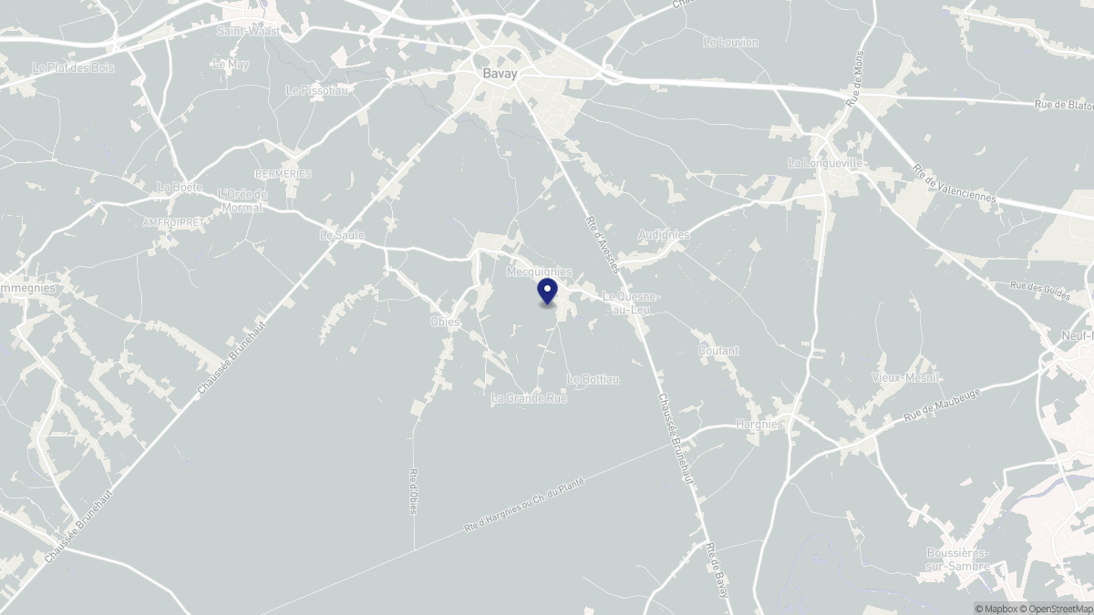 Aperçu cartographique de Mecquignies, centré sur la commune
