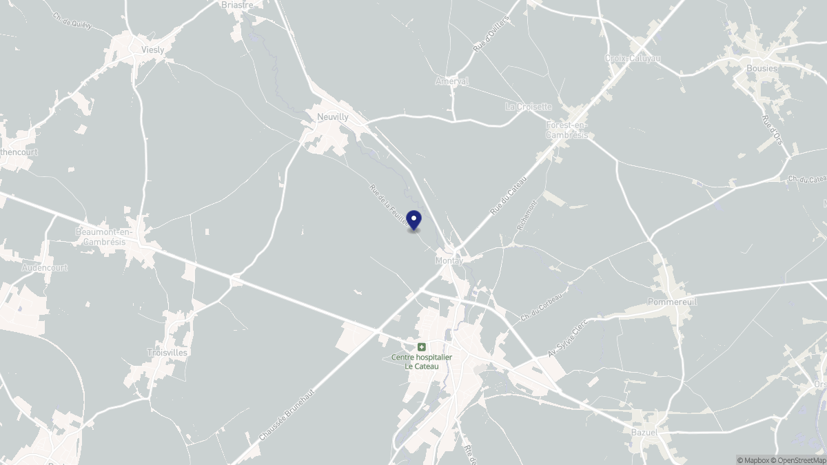 Aperçu cartographique de Montay, centré sur la commune