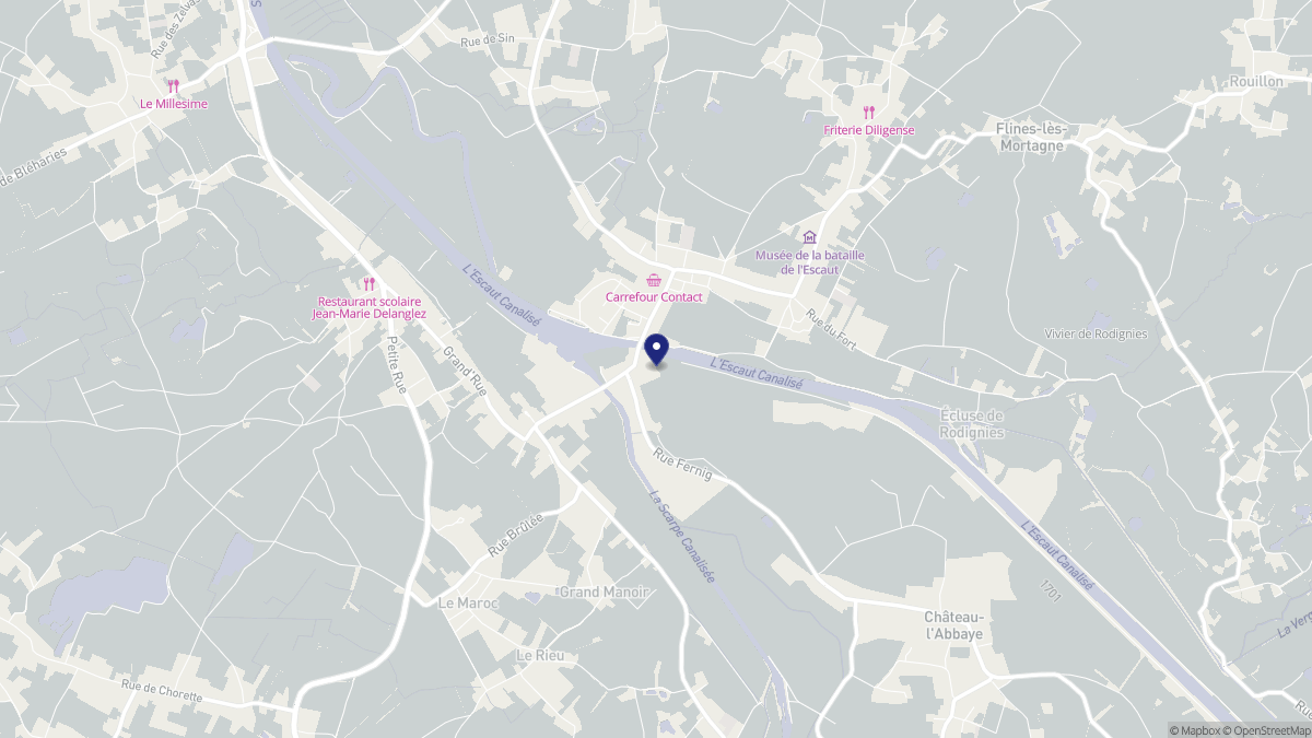 Aperçu cartographique de Mortagne-du-Nord, centré sur la commune