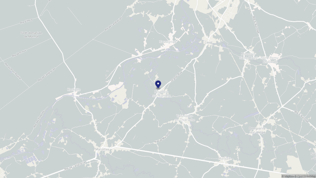 Aperçu cartographique de Noyelles-sur-Sambre, centré sur la commune