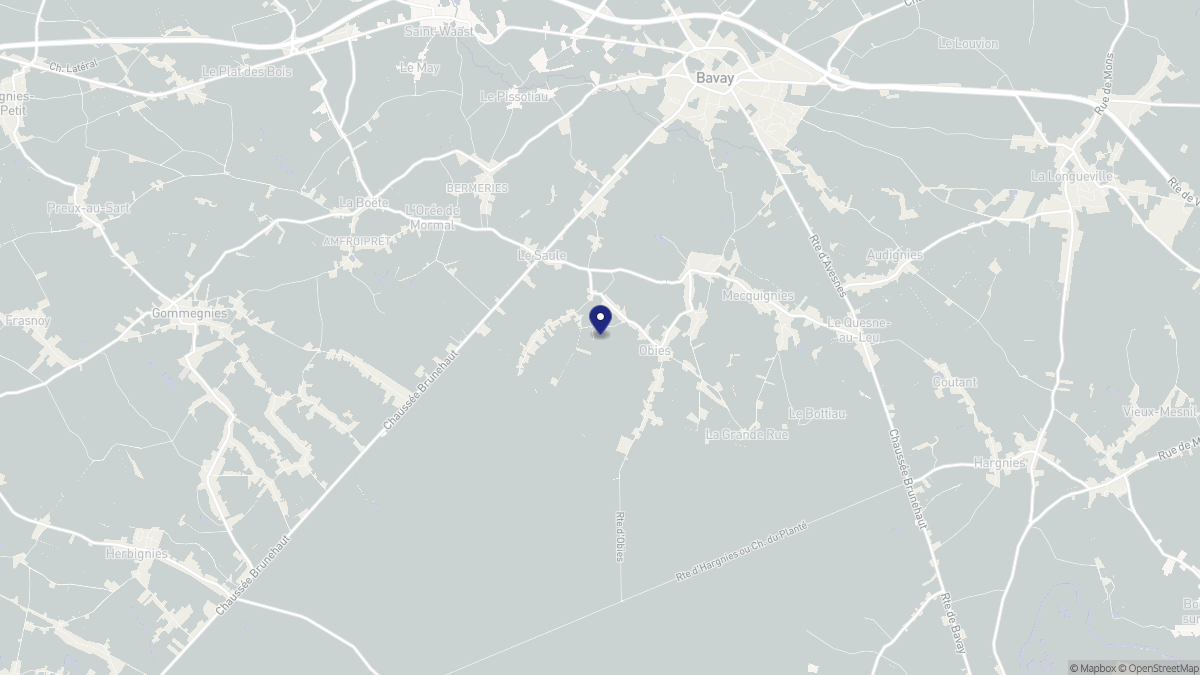 Aperçu cartographique de Obies, centré sur la commune