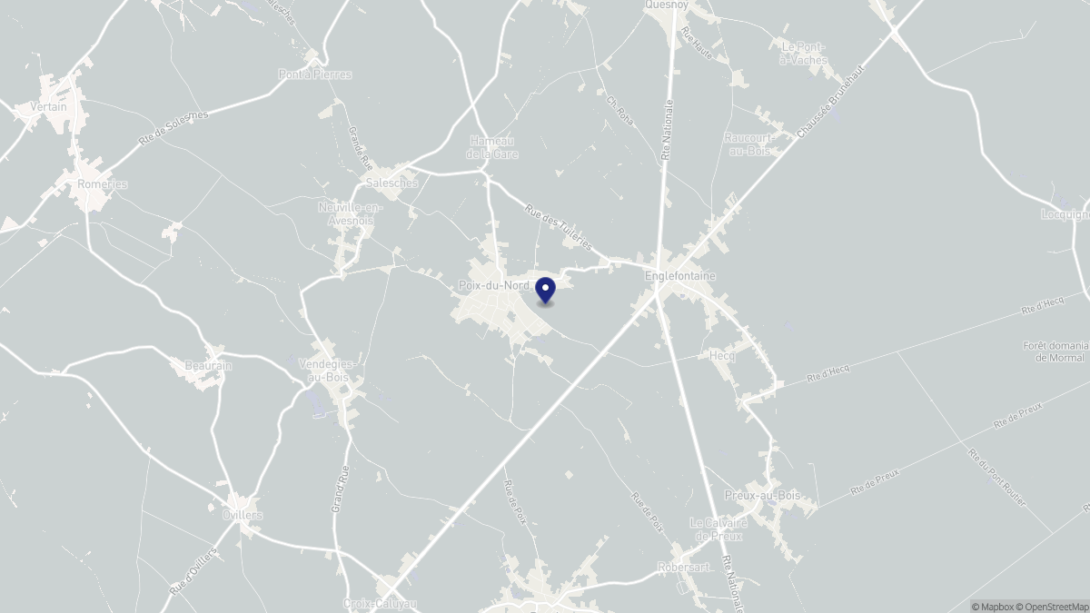 Aperçu cartographique de Poix-du-Nord, centré sur la commune