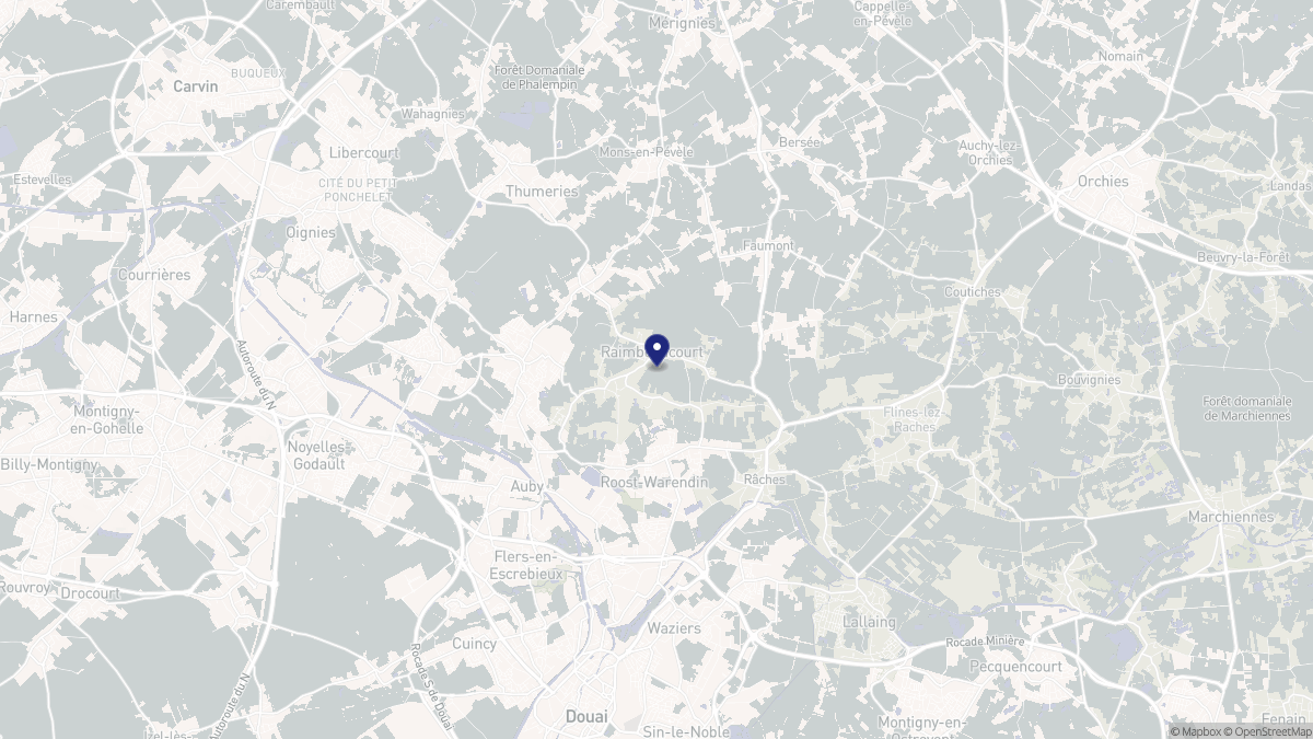 Aperçu cartographique de Raimbeaucourt, centré sur la commune