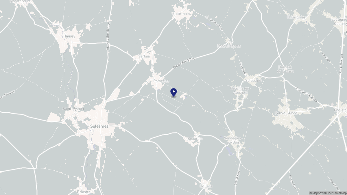 Aperçu cartographique de Romeries, centré sur la commune