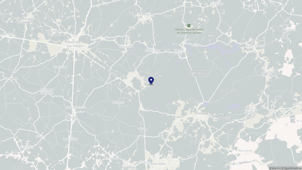 Aperçu cartographique de Sains-du-Nord, centré sur la commune