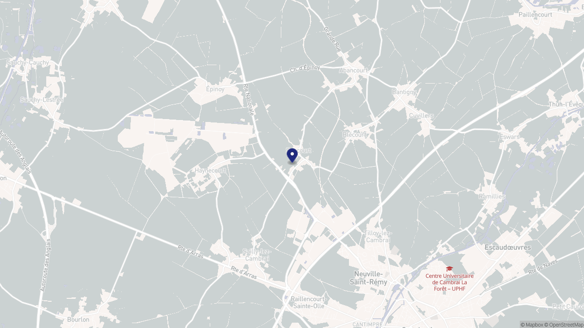 Aperçu cartographique de Sancourt, centré sur la commune