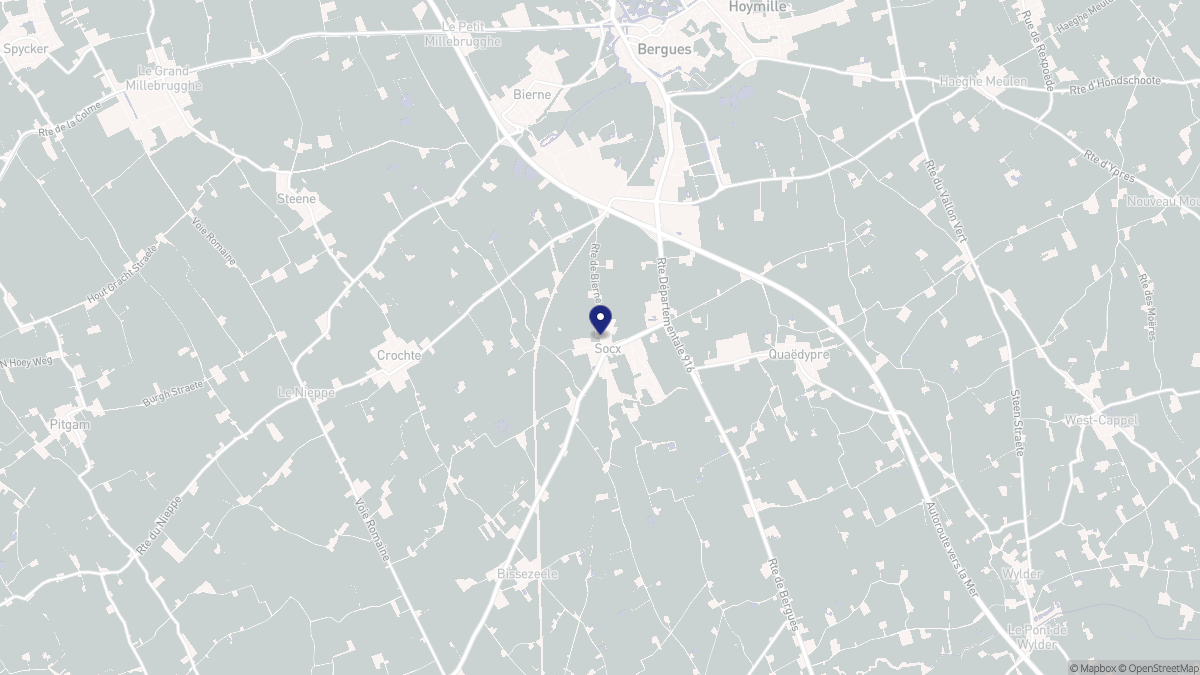 Aperçu cartographique de Socx, centré sur la commune