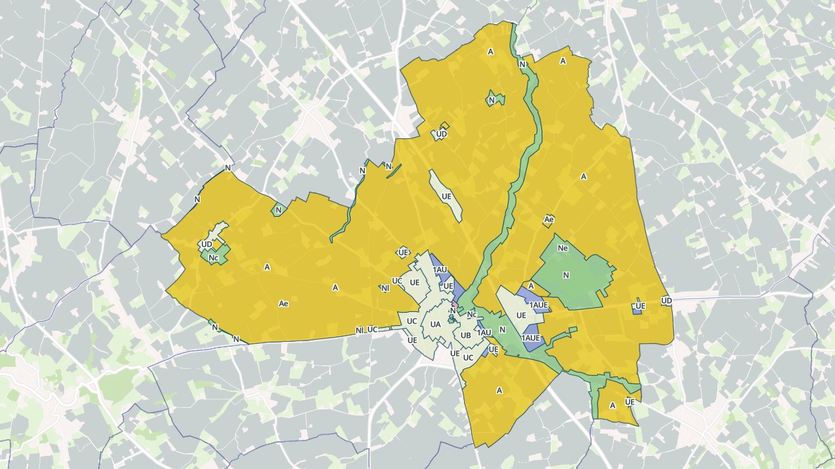 Aperçu cartographique de Steenvoorde, centré sur la commune