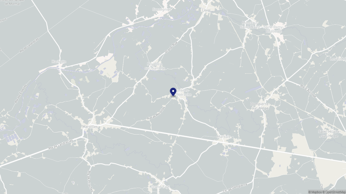 Aperçu cartographique de Taisnières-en-Thiérache, centré sur la commune