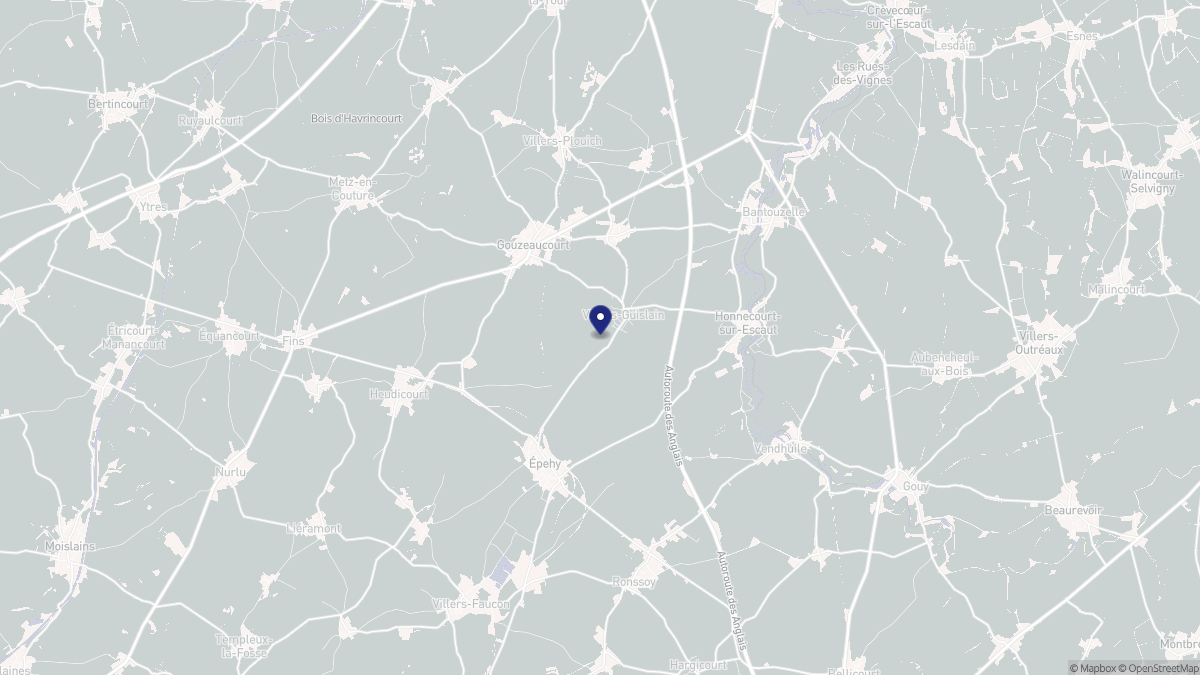 Aperçu cartographique de Villers-Guislain, centré sur la commune