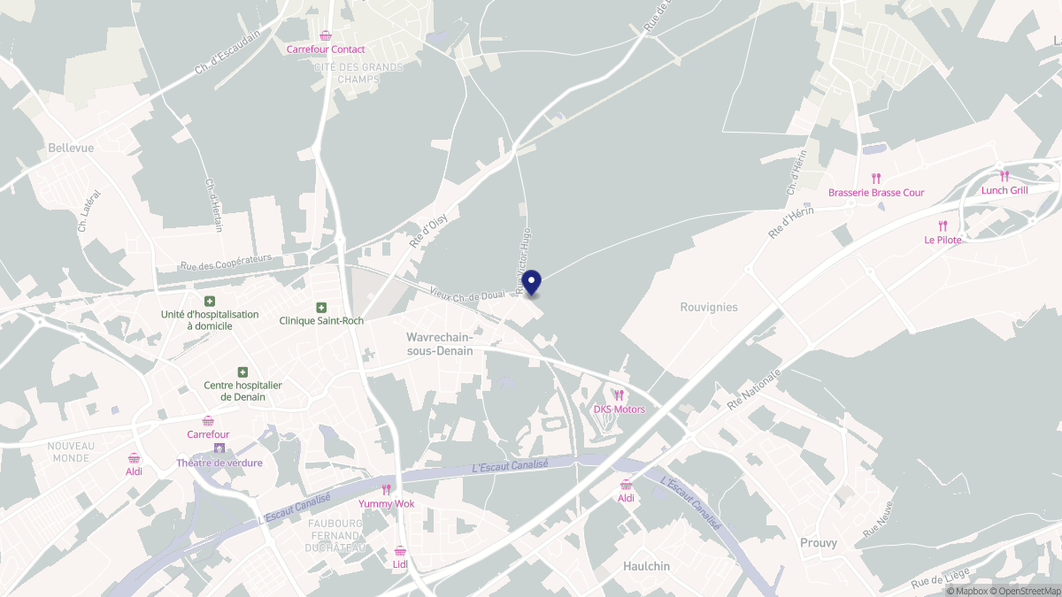 Aperçu cartographique de Wavrechain-sous-Denain, centré sur la commune