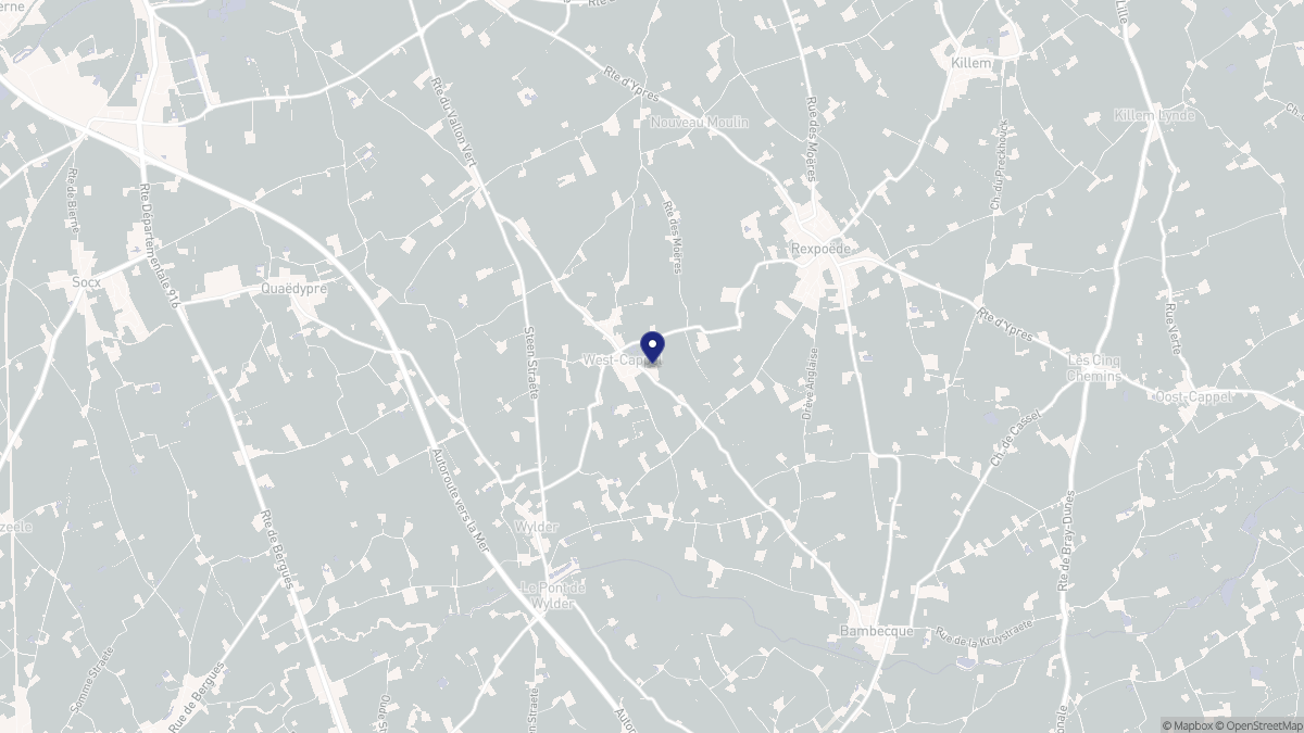 Aperçu cartographique de West-Cappel, centré sur la commune