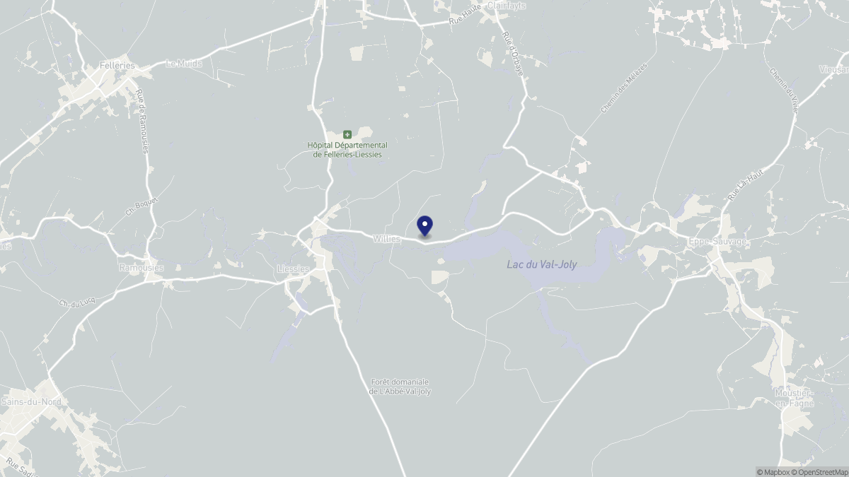 Aperçu cartographique de Willies, centré sur la commune