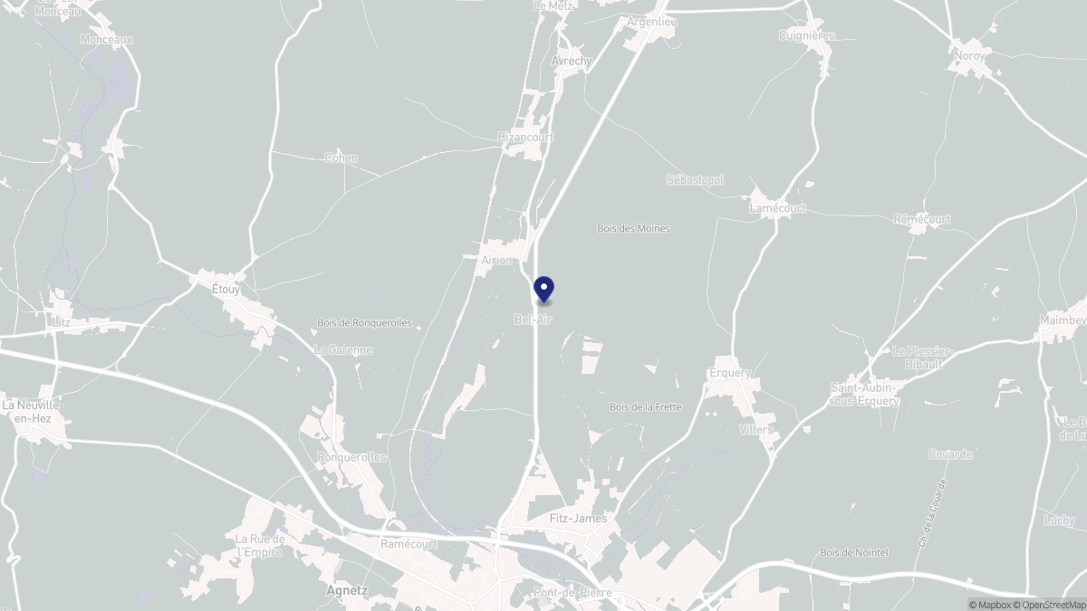 Aperçu cartographique de Airion, centré sur la commune