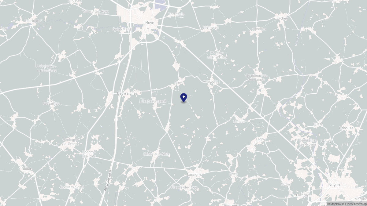 Aperçu cartographique de Amy, centré sur la commune