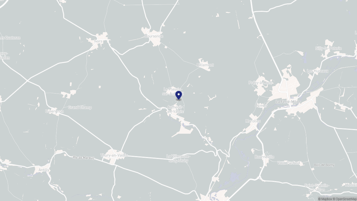 Aperçu cartographique de Autheuil-en-Valois, centré sur la commune