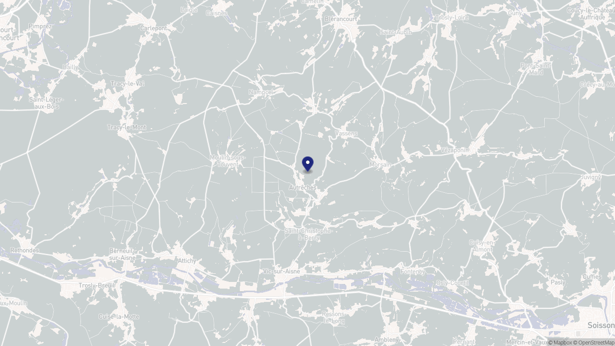 Aperçu cartographique de Autrêches, centré sur la commune