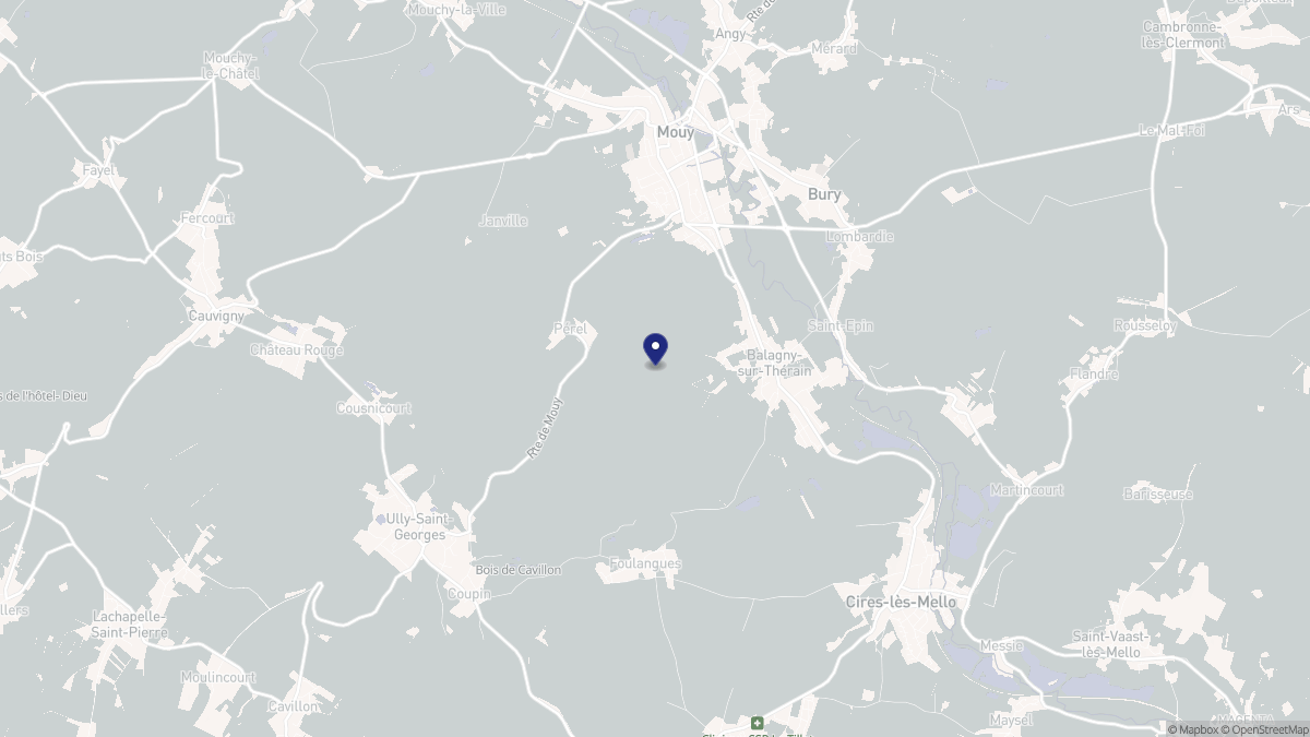 Aperçu cartographique de Balagny-sur-Thérain, centré sur la commune