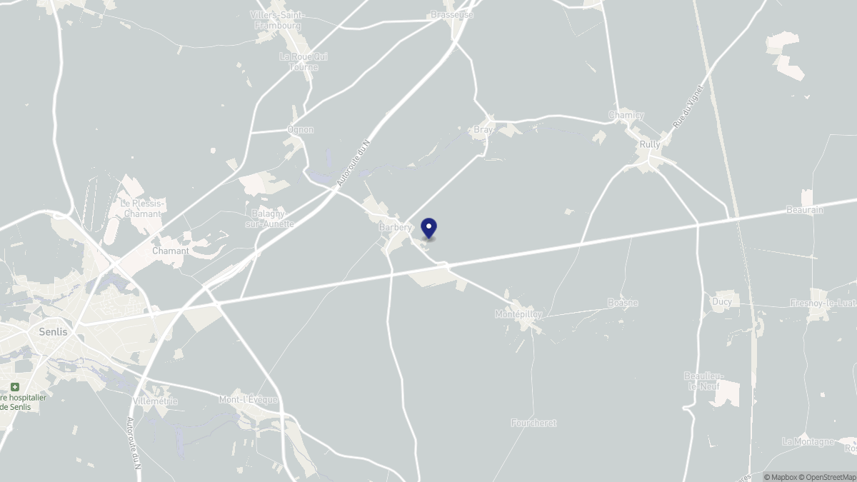 Aperçu cartographique de Barbery, centré sur la commune
