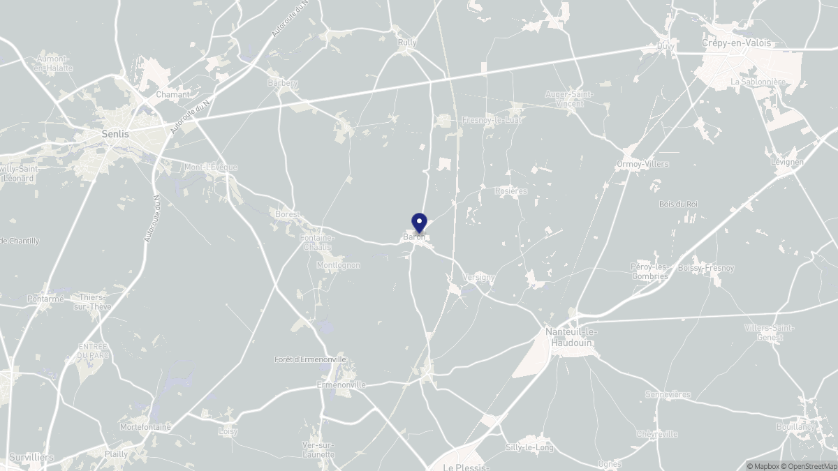 Aperçu cartographique de Baron, centré sur la commune
