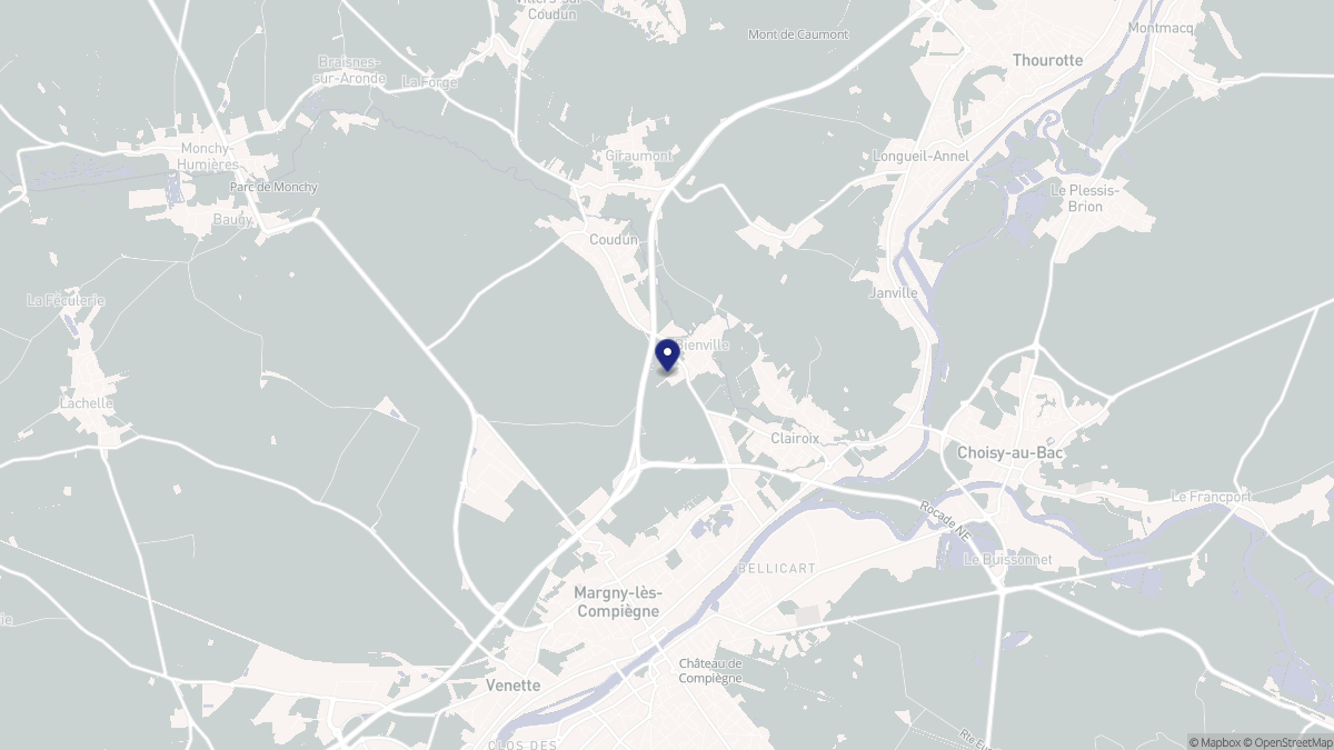 Aperçu cartographique de Bienville, centré sur la commune