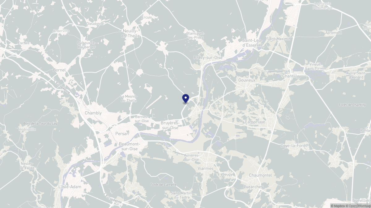 Aperçu cartographique de Boran-sur-Oise, centré sur la commune