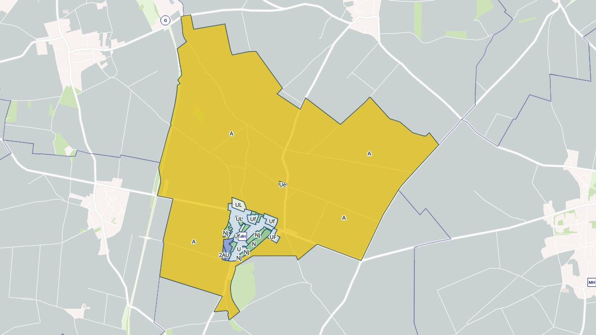 Aperçu cartographique de Brunvillers-la-Motte, centré sur la commune