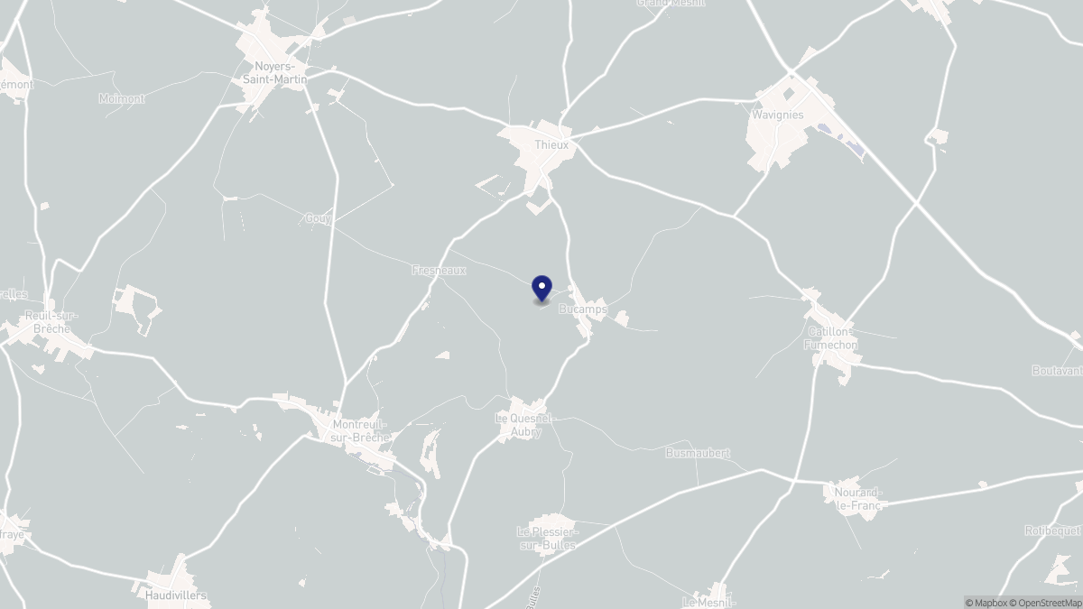 Aperçu cartographique de Bucamps, centré sur la commune