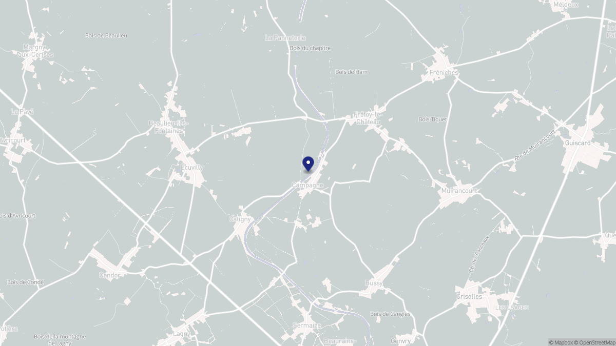 Aperçu cartographique de Campagne, centré sur la commune