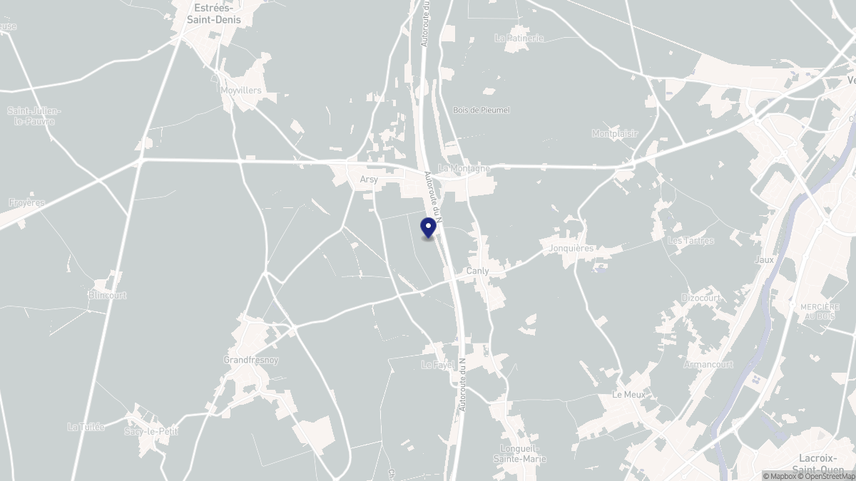 Aperçu cartographique de Canly, centré sur la commune