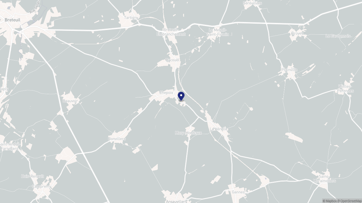 Aperçu cartographique de Chepoix, centré sur la commune