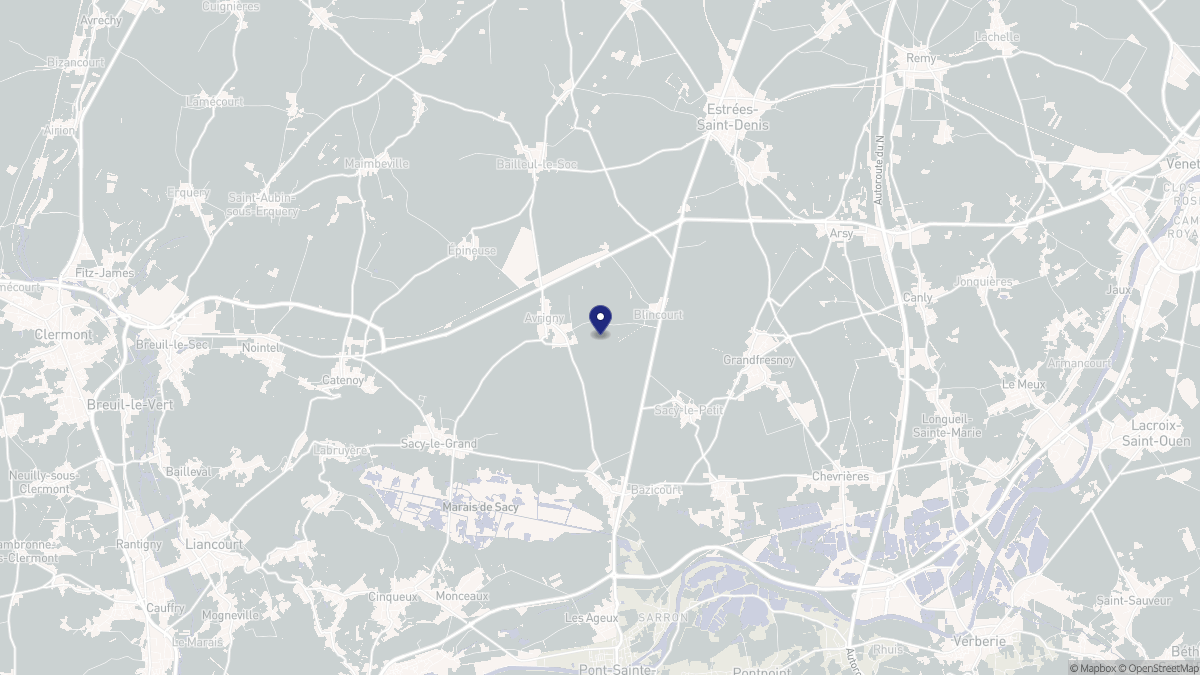 Aperçu cartographique de Choisy-la-Victoire, centré sur la commune