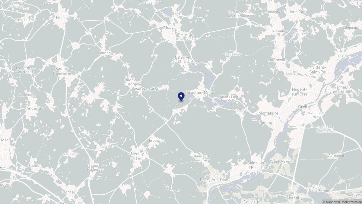 Aperçu cartographique de Cires-lès-Mello, centré sur la commune
