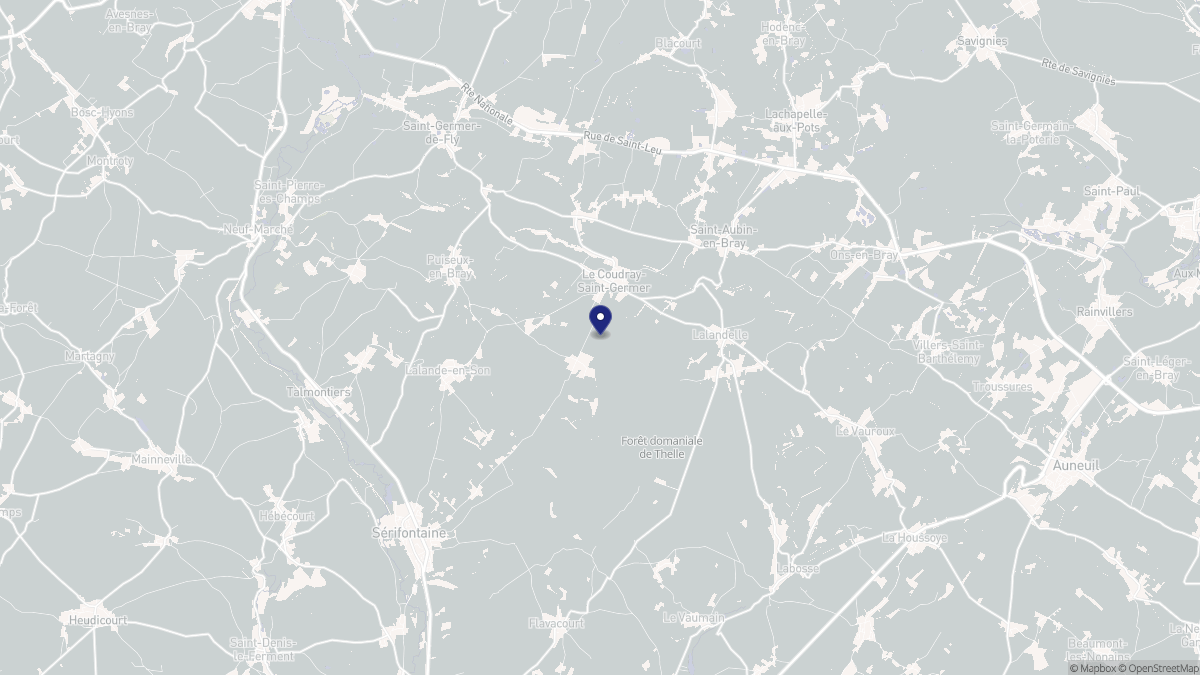 Aperçu cartographique de Le Coudray-Saint-Germer, centré sur la commune