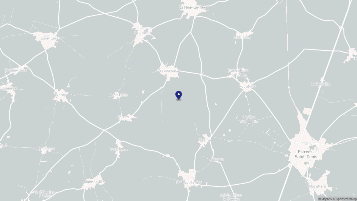 Aperçu cartographique de Cressonsacq, centré sur la commune
