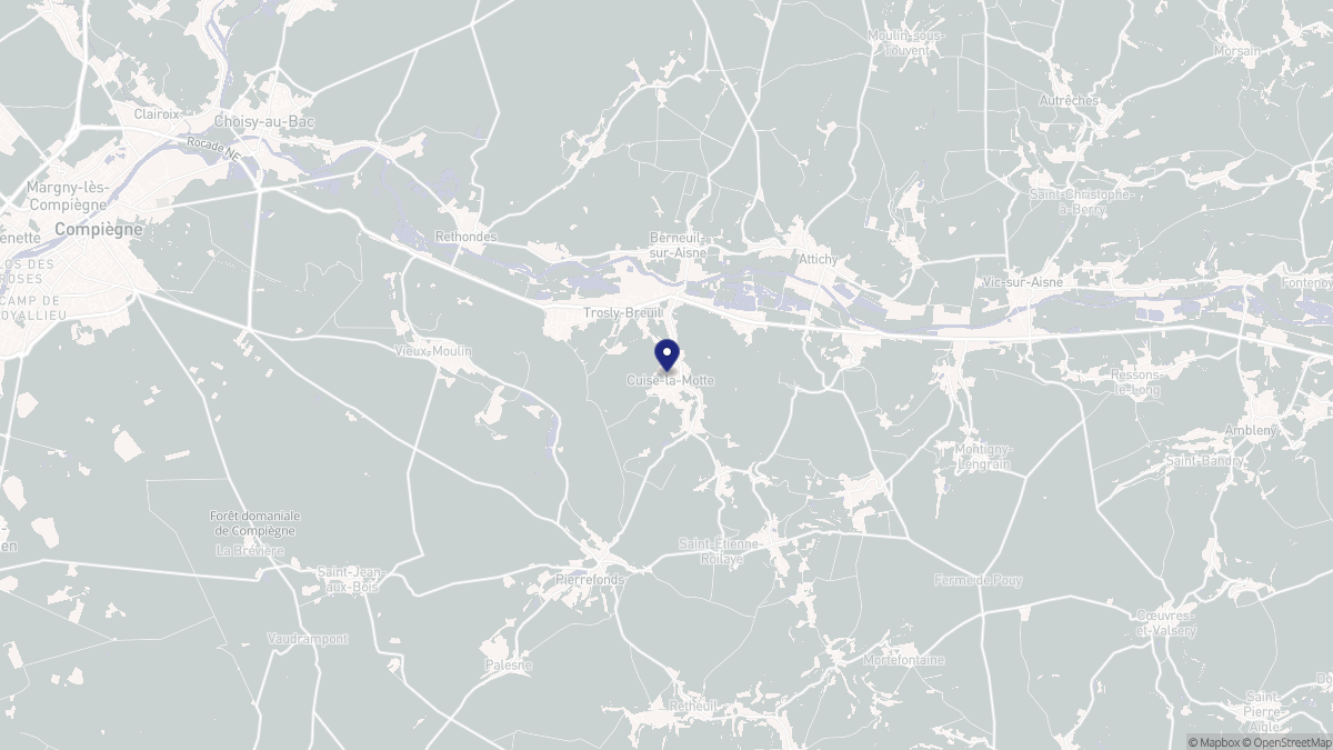Aperçu cartographique de Cuise-la-Motte, centré sur la commune