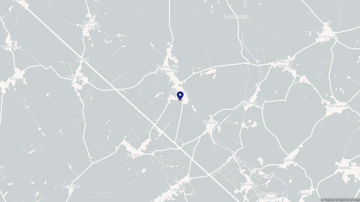 Aperçu cartographique de Écuvilly, centré sur la commune