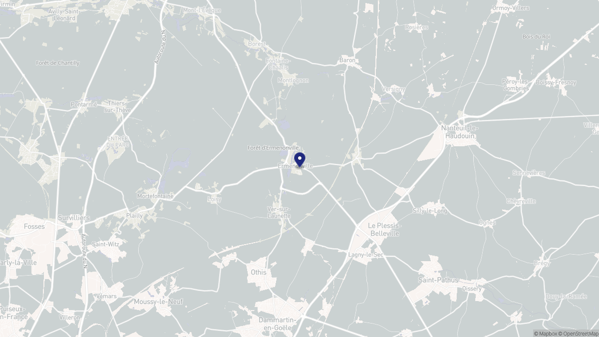 Aperçu cartographique de Ermenonville, centré sur la commune