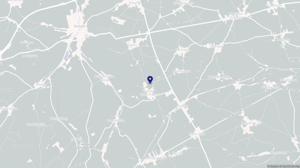 Aperçu cartographique de Escles-Saint-Pierre, centré sur la commune